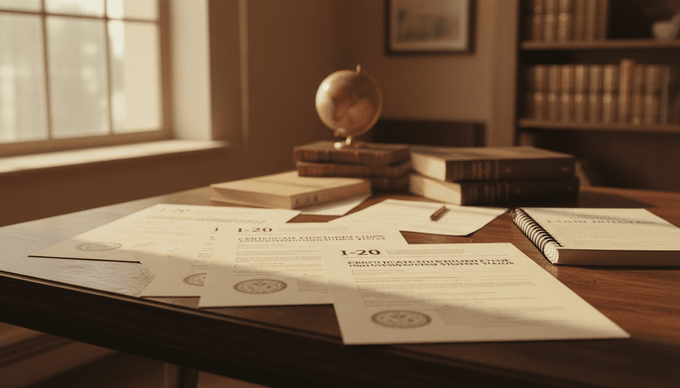 Student visa and I-20 documentation