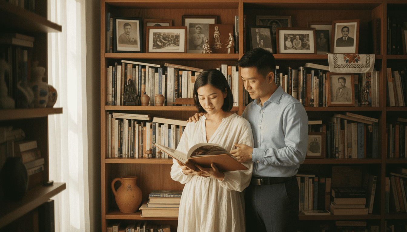 Family members reviewing immigration sponsorship documents together